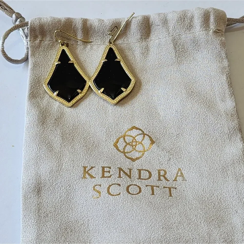 Kendra‎ Scott gold and Black Alex Drop Earrings